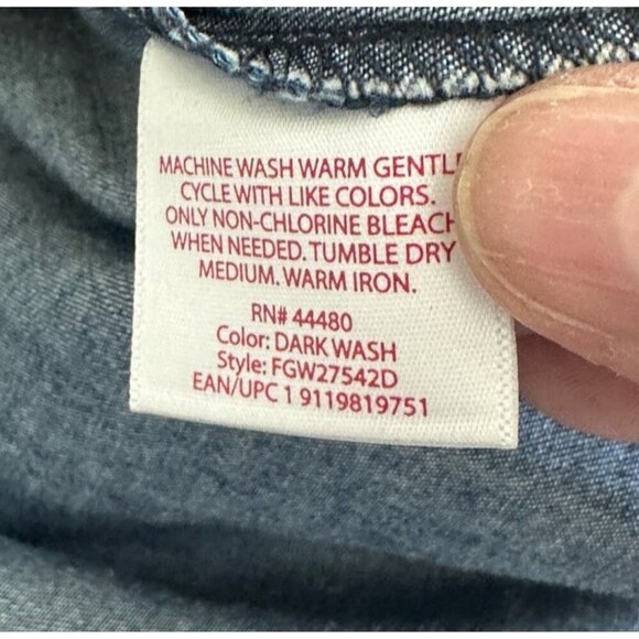 Faded Glory Womens Sleeveless Denim Dress 2X Dark Wash 100% Cotton - Picture 6 of 12